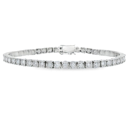 Lab Grown Diamond Tennis Bracelet Sterling Silver Bids.com