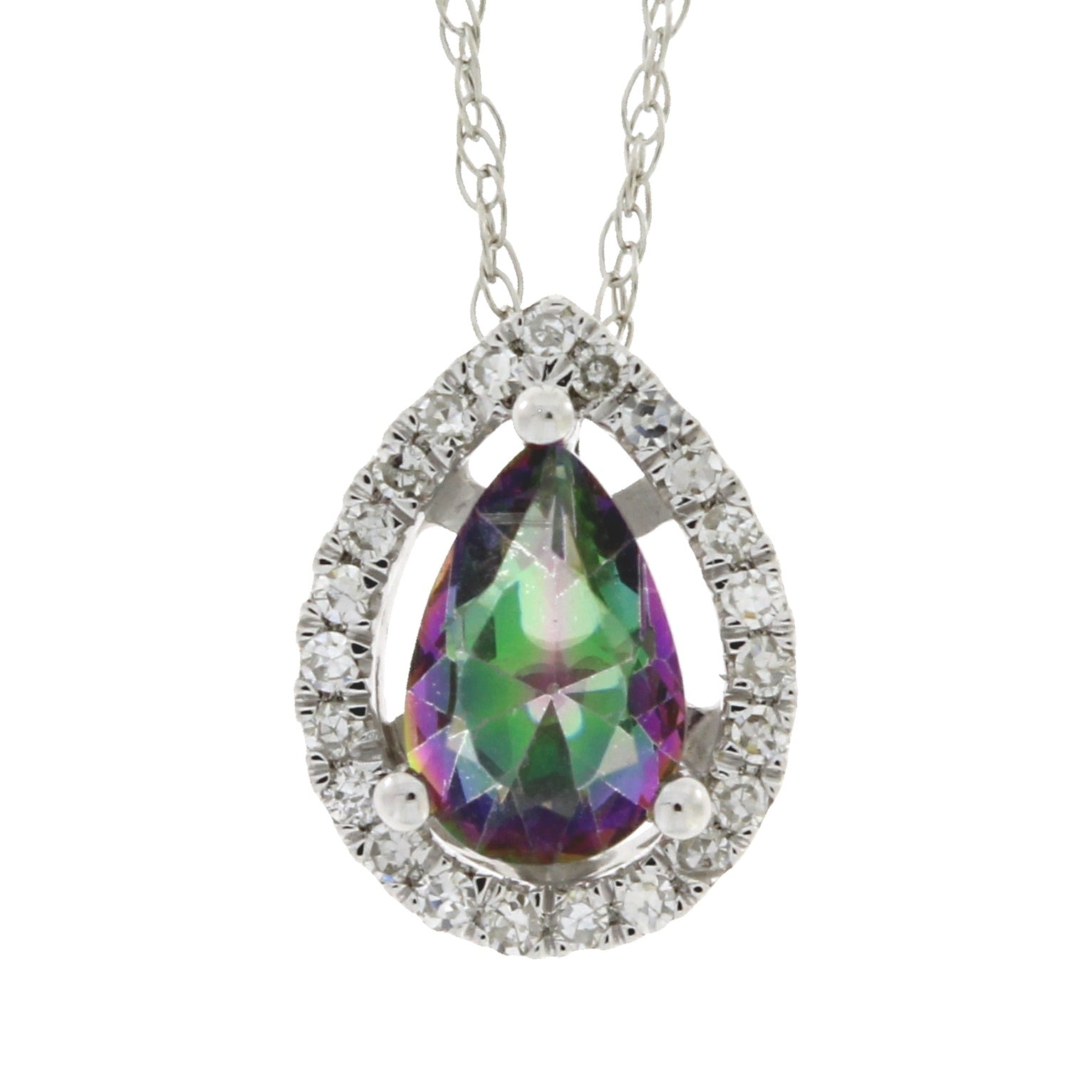 Treated Topaz Diamond Fashion Pendants 14KT White Gold Bids.com