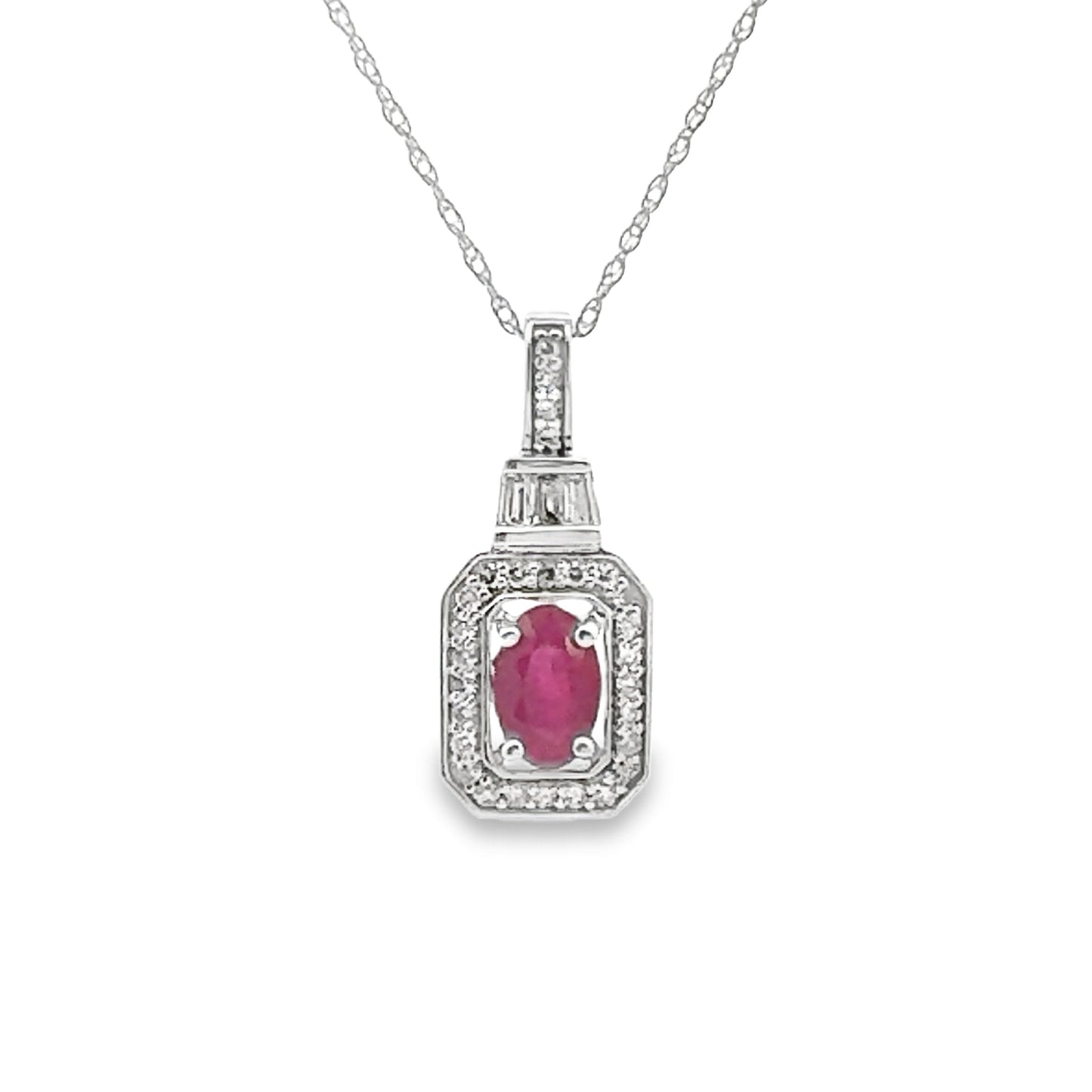 .72ct Ruby Diamond Fashion Pendants 14KT White Gold Bids.com