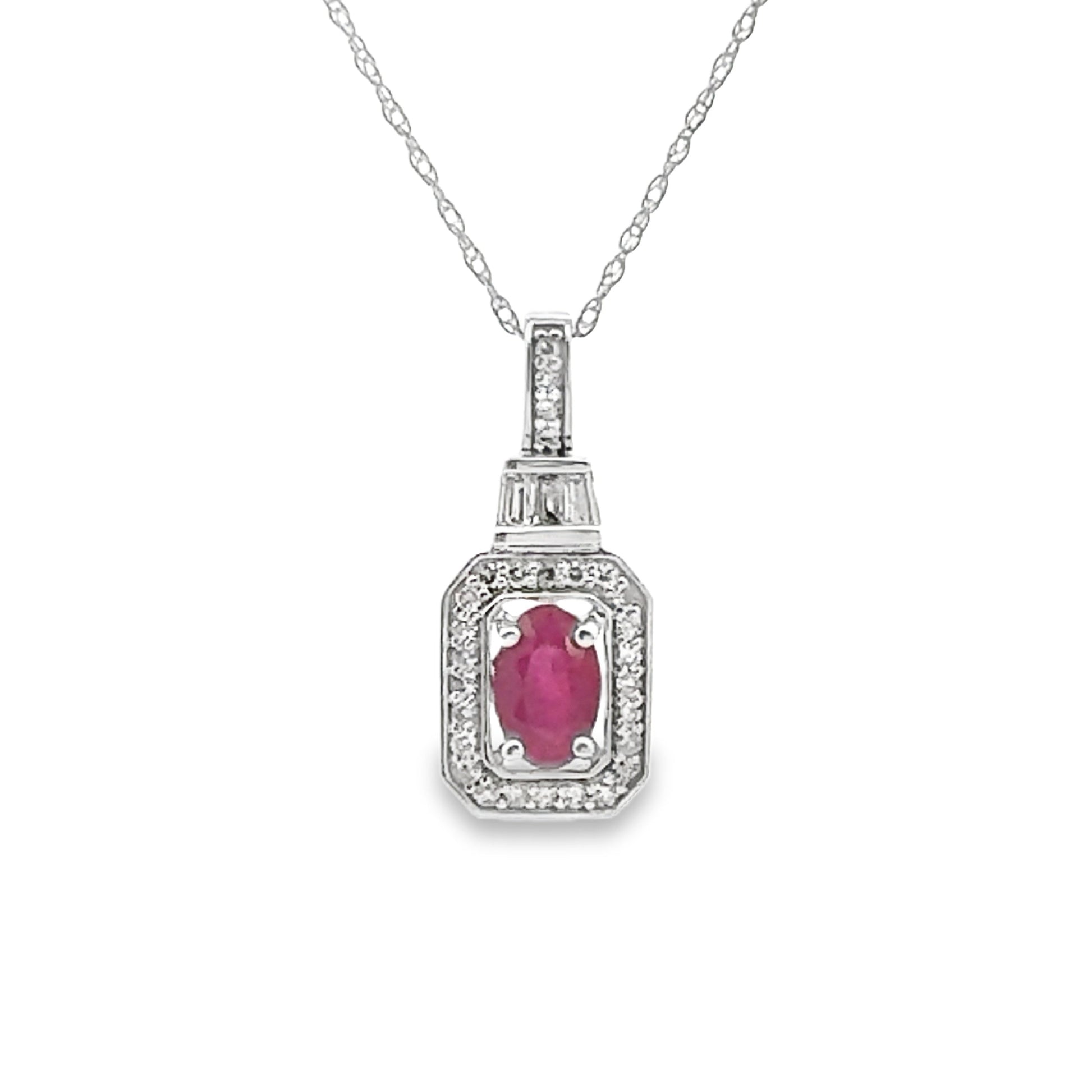.72ct Ruby Diamond Fashion Pendants 14KT White Gold Bids.com