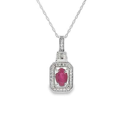 .72ct Ruby Diamond Fashion Pendants 14KT White Gold Bids.com