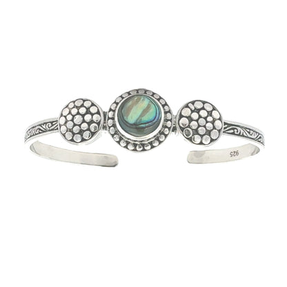 Genuine Abalone Bangle Bracelet Sterling Silver Bids.com