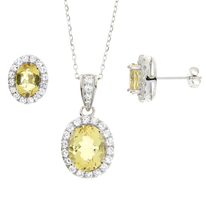 Citrine Created Sapphire Jewelry sets Sterling Silver Bids.com
