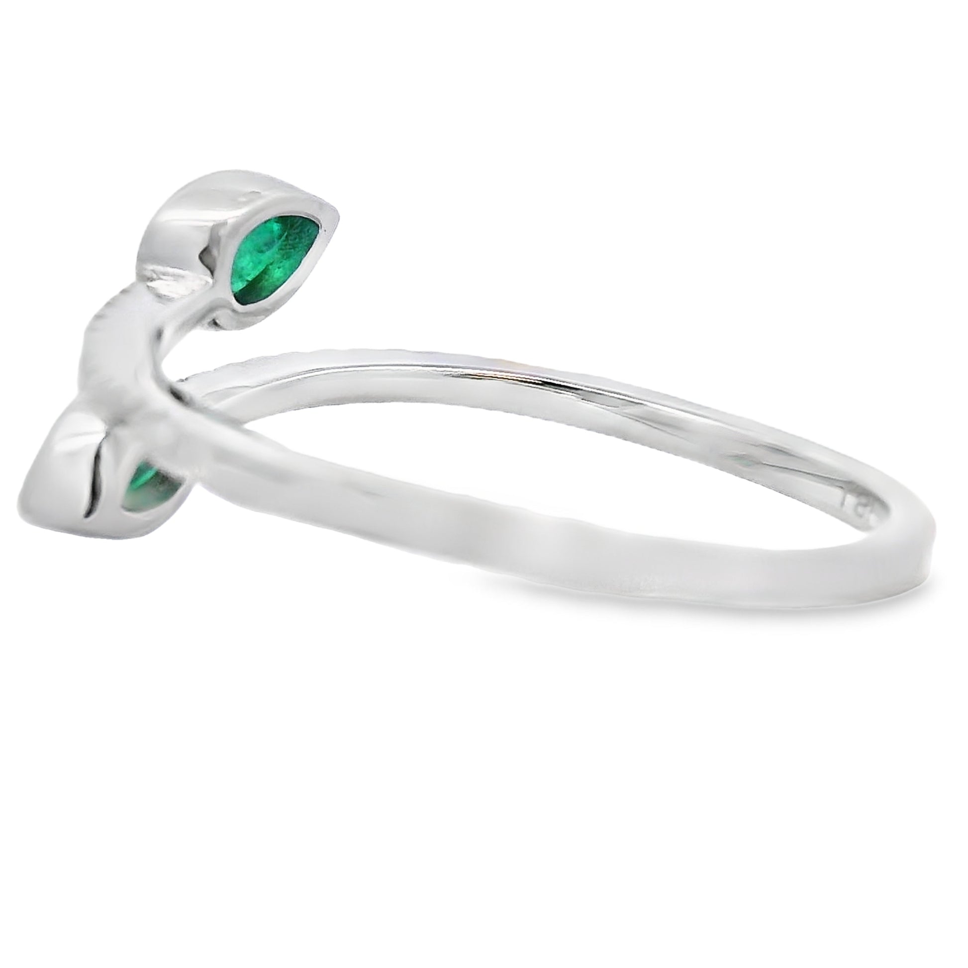 Natural .48ct Emerald Diamond Ring 14KT White Gold Bids.com