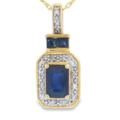 Sapphire Diamond Fashion Pendants 14KT Yellow Gold Bids.com