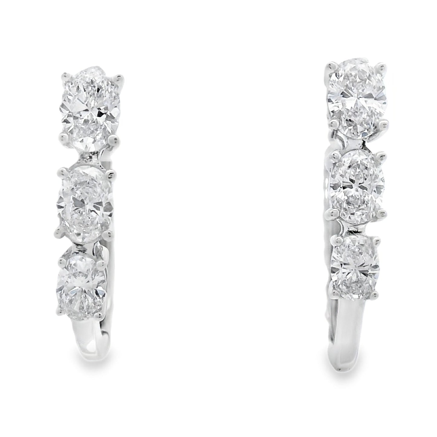 1.50ct Lab Grown Diamond Hoop Earrings 14KT White Gold Bids.com