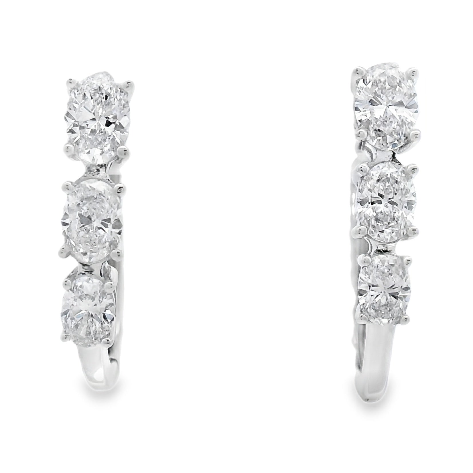 1.50ct Lab Grown Diamond Hoop Earrings 14KT White Gold Bids.com