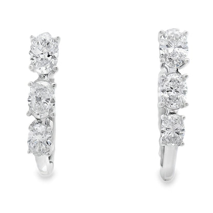 1.50ct Lab Grown Diamond Hoop Earrings 14KT White Gold Bids.com