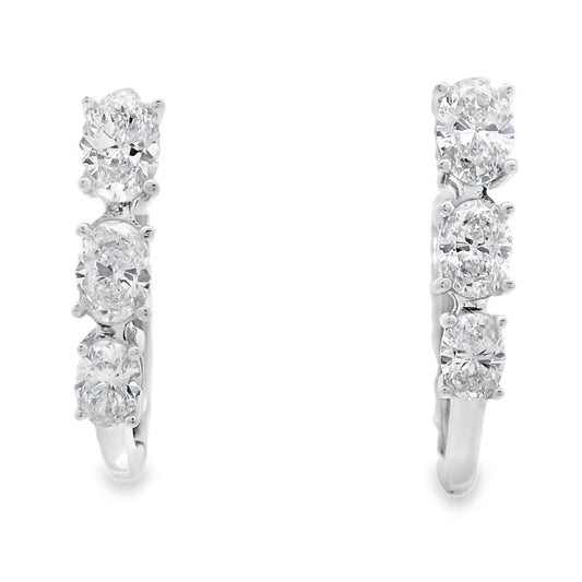 1.50ct Lab Grown Diamond Hoop Earrings 14KT White Gold Bids.com