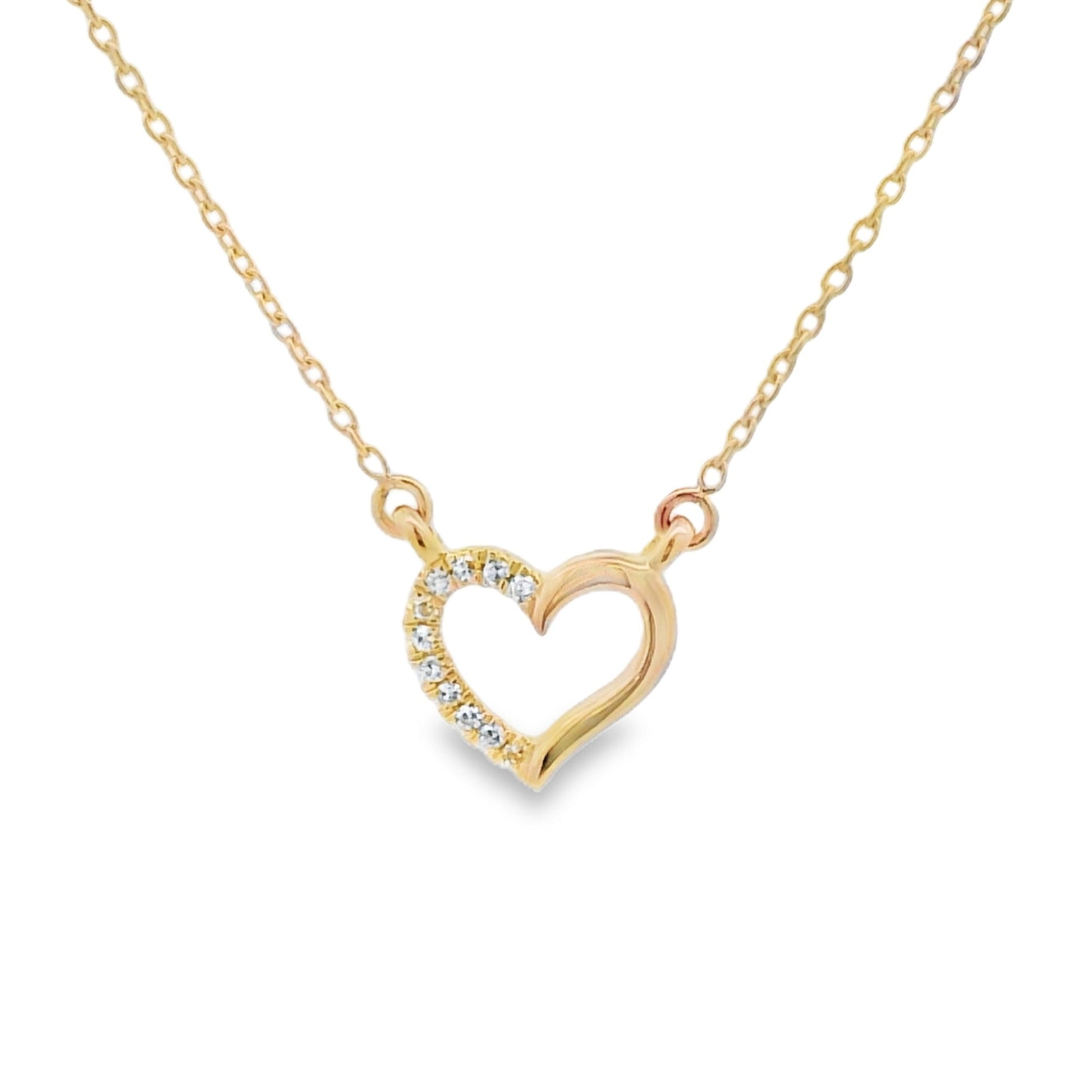 .03ct Diamond Heart Love Pendant 14KT Yellow Gold Bids.com