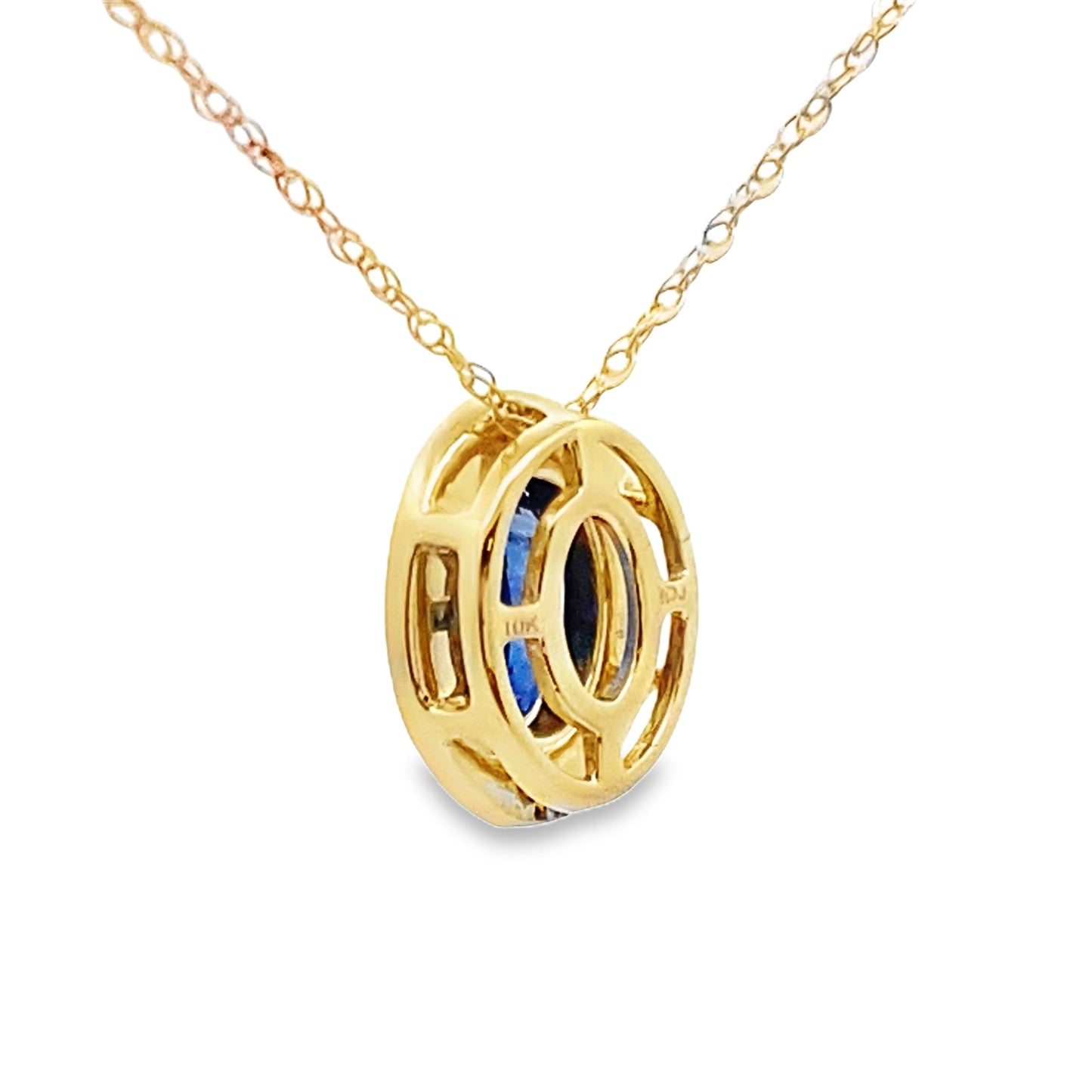 Sapphire Diamond Fashion Pendants 10KT Yellow Gold Bids.com