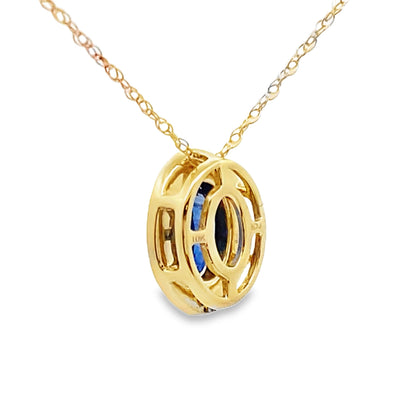 Sapphire Diamond Fashion Pendants 10KT Yellow Gold Bids.com