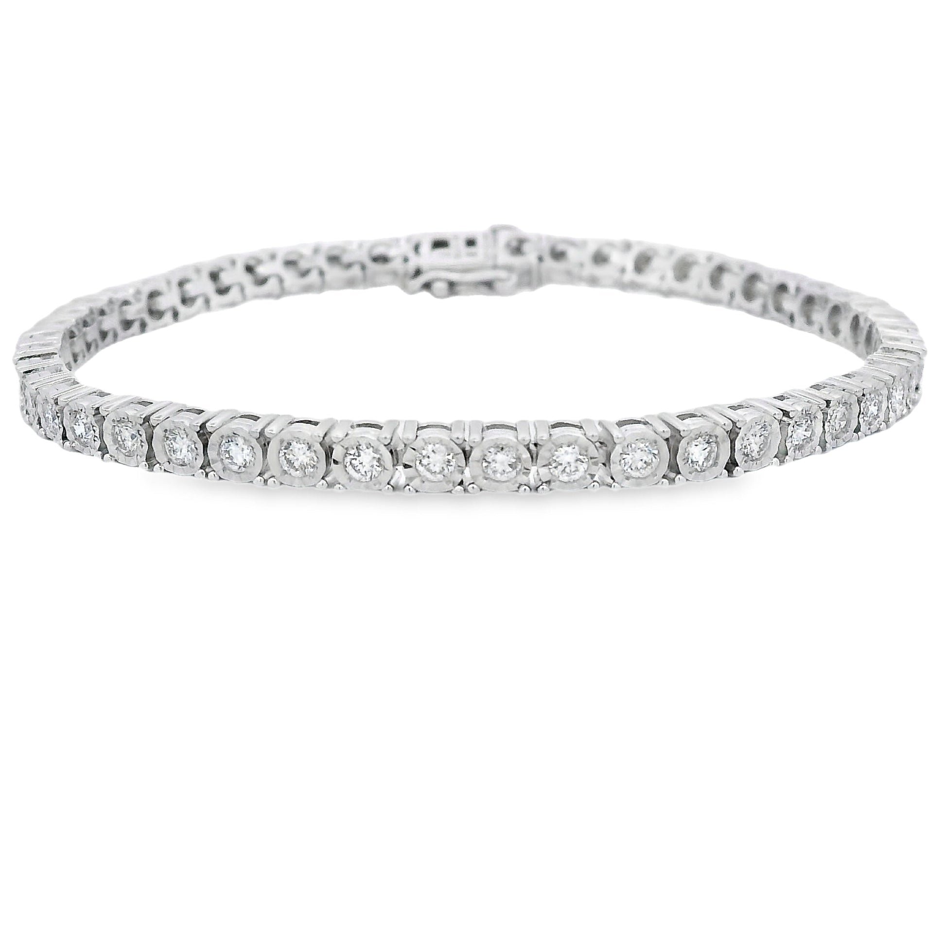 Lab Grown Diamond Tennis Bracelet Sterling Silver Bids.com