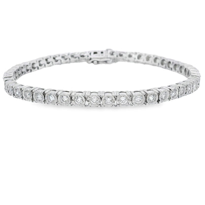 Lab Grown Diamond Tennis Bracelet Sterling Silver Bids.com