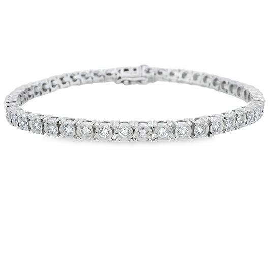 Lab Grown Diamond Tennis Bracelet Sterling Silver Bids.com
