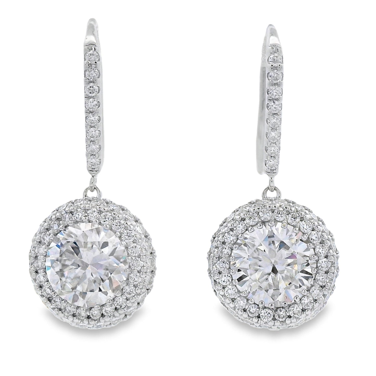 8.33ct Moissanite Dangle Earrings Sterling Silver Bids.com