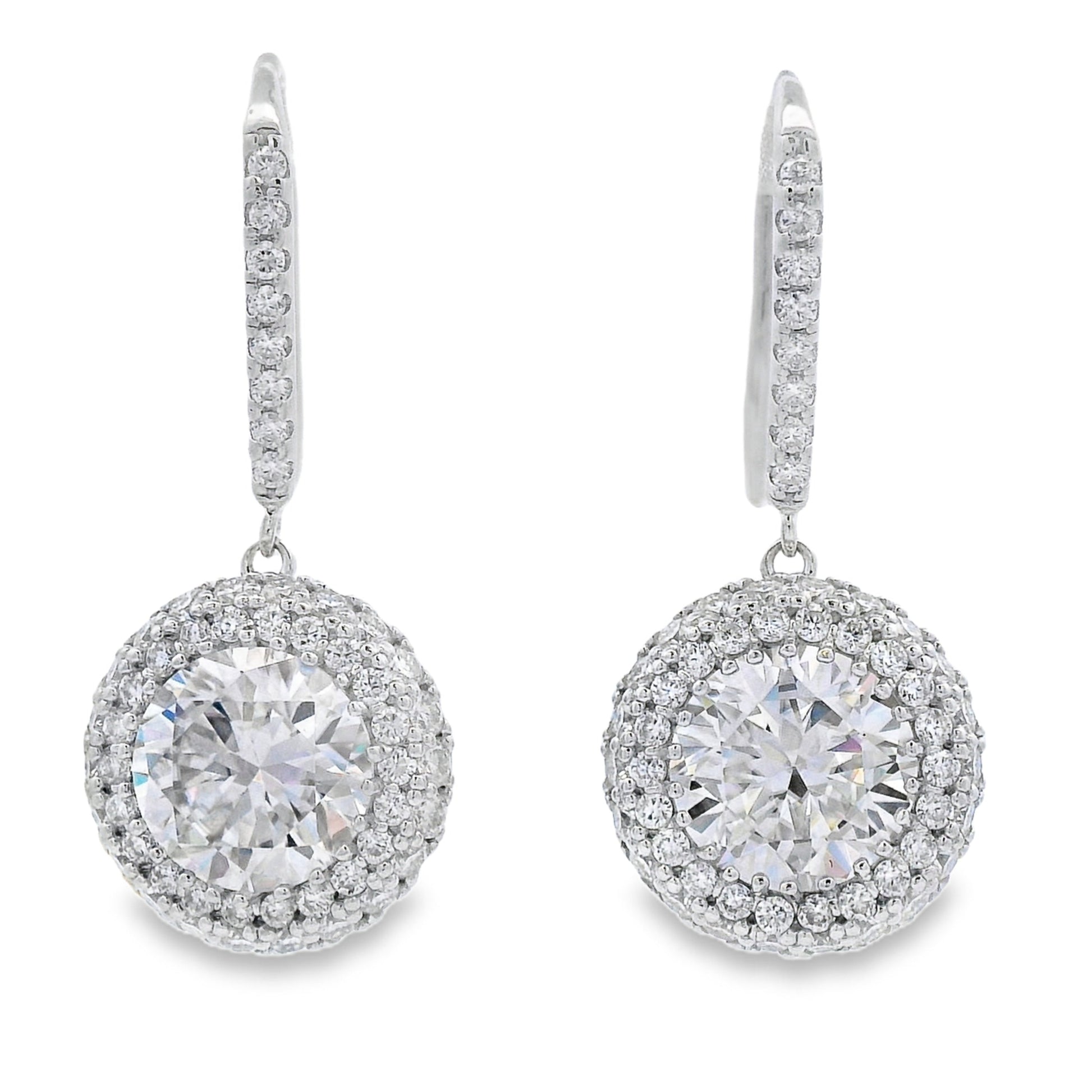 8.33ct Moissanite Dangle Earrings Sterling Silver Bids.com