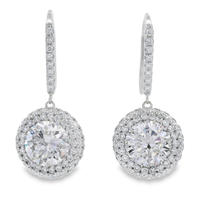8.33ct Moissanite Dangle Earrings Sterling Silver Bids.com