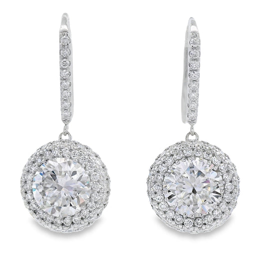 8.33ct Moissanite Dangle Earrings Sterling Silver Bids.com