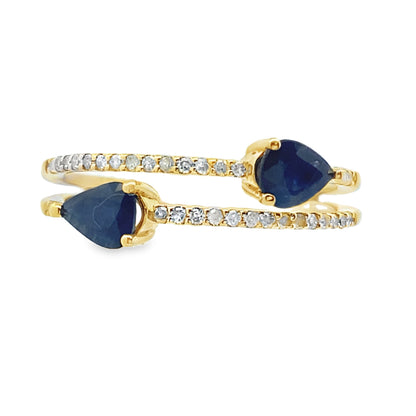 Genuine .70ct Sapphire Diamond Ring 14KT Yellow Gold Bids.com
