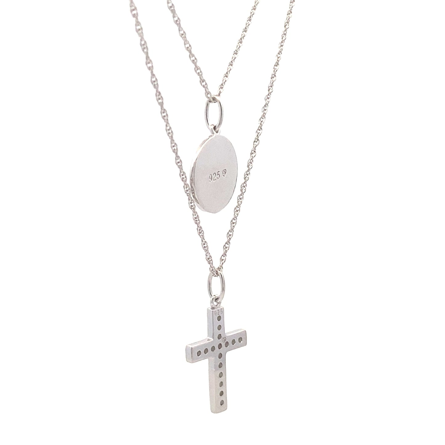 .20ct Diamond Cross Religious Pendant Sterling Silver Bids.com