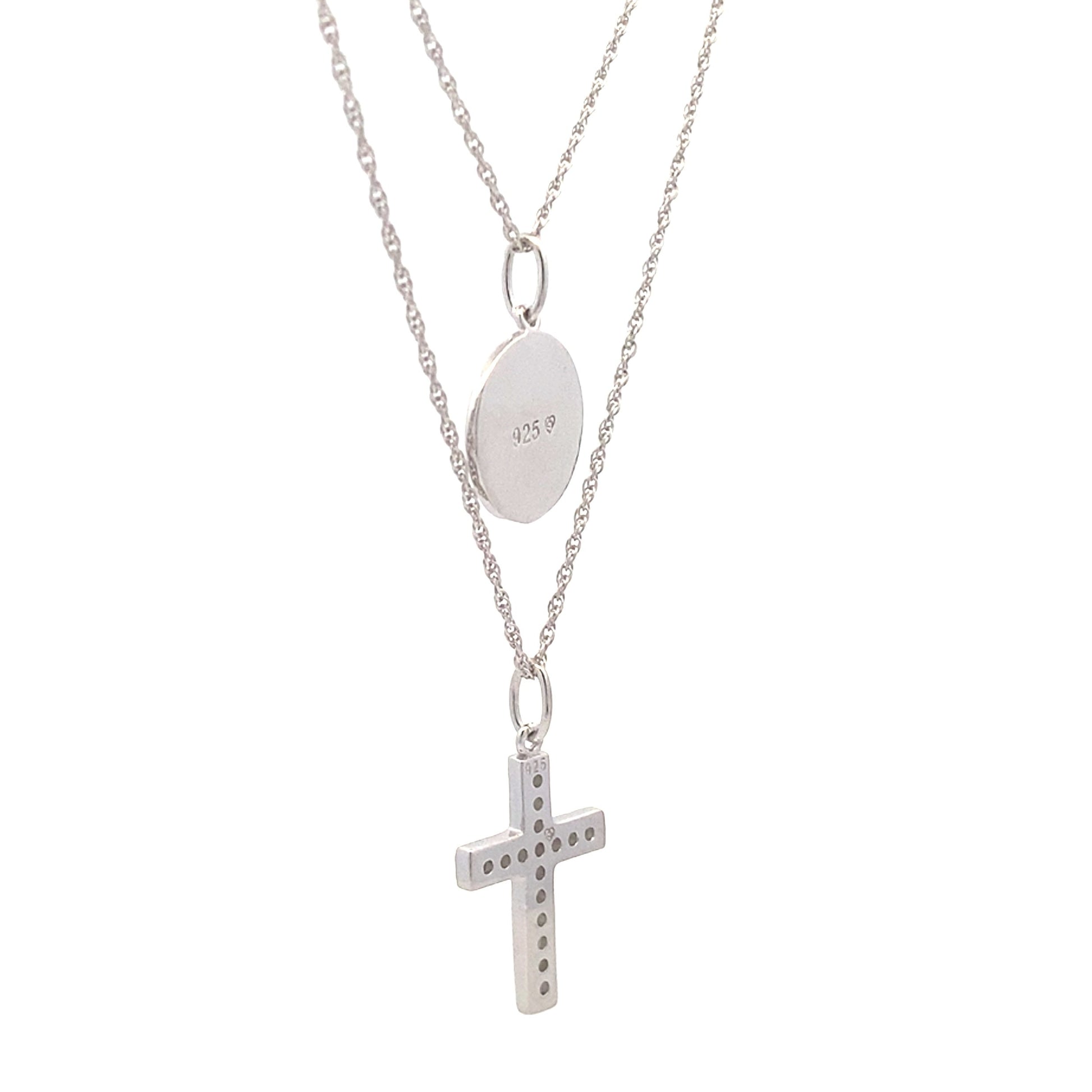 .20ct Diamond Cross Religious Pendant Sterling Silver Bids.com