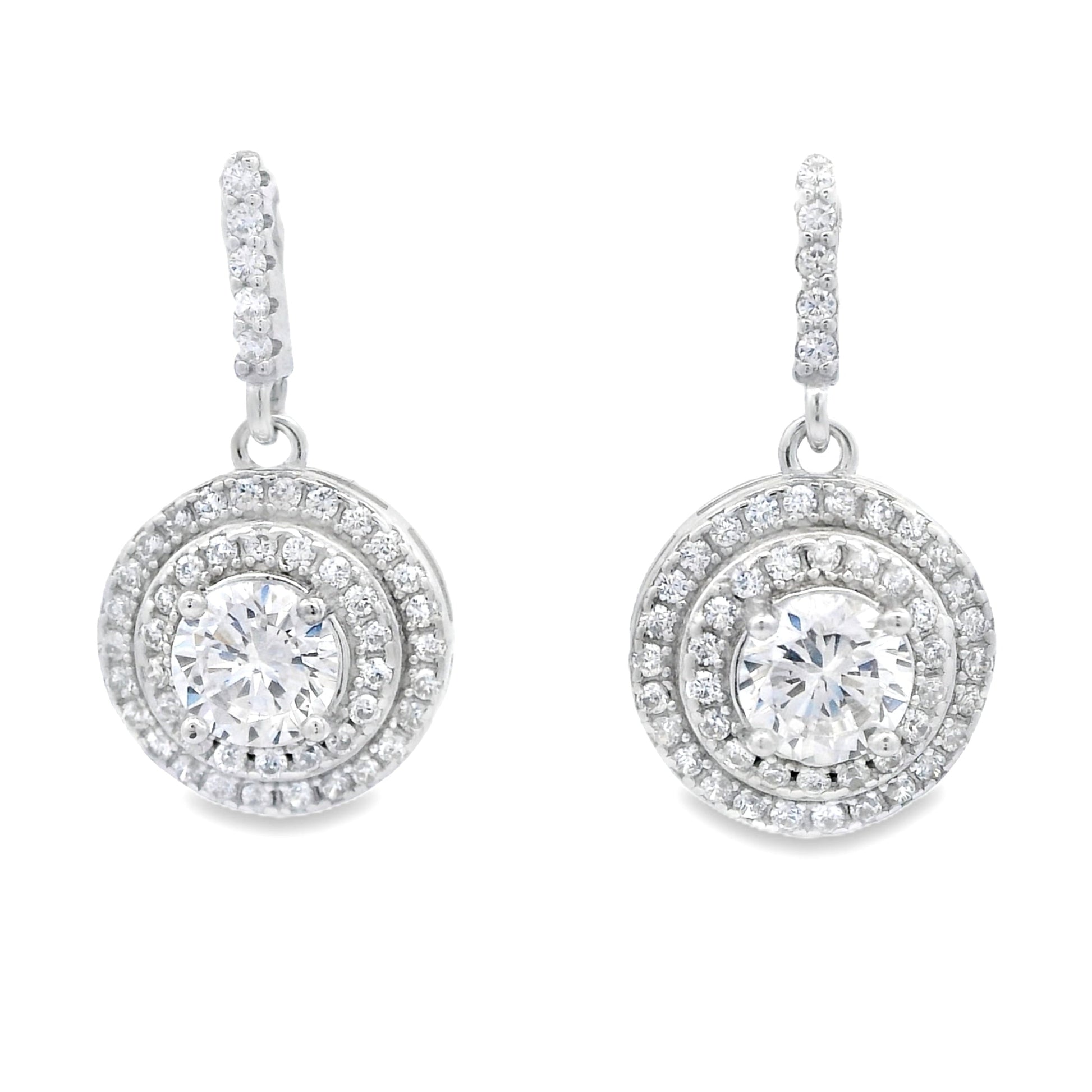 Natural Cubic Zirconia Earrings Sterling Silver Bids.com