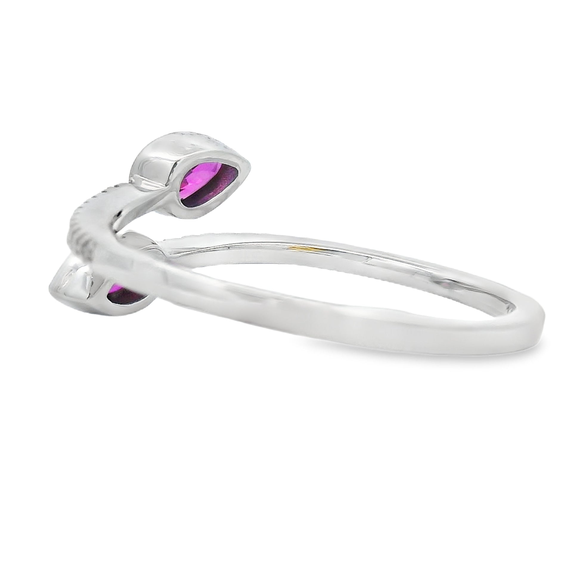 Natural .64ct Ruby Diamond Ring 14KT White Gold Bids.com
