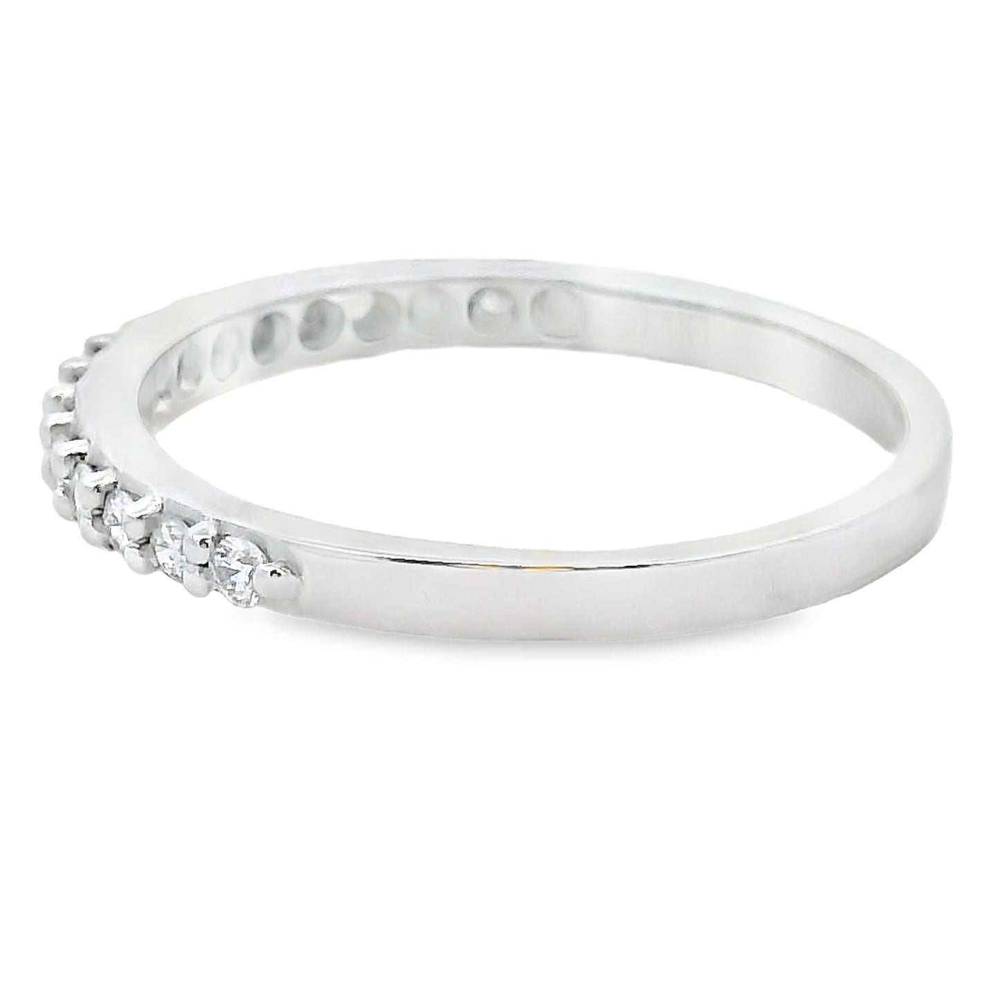 Genuine .25ct Diamond Wedding Band Ring 14KT White Gold Bids.com