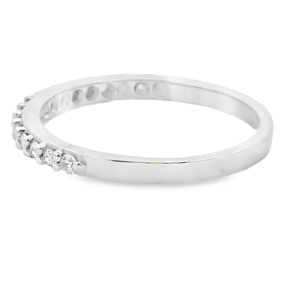 Genuine .25ct Diamond Wedding Band Ring 14KT White Gold Bids.com
