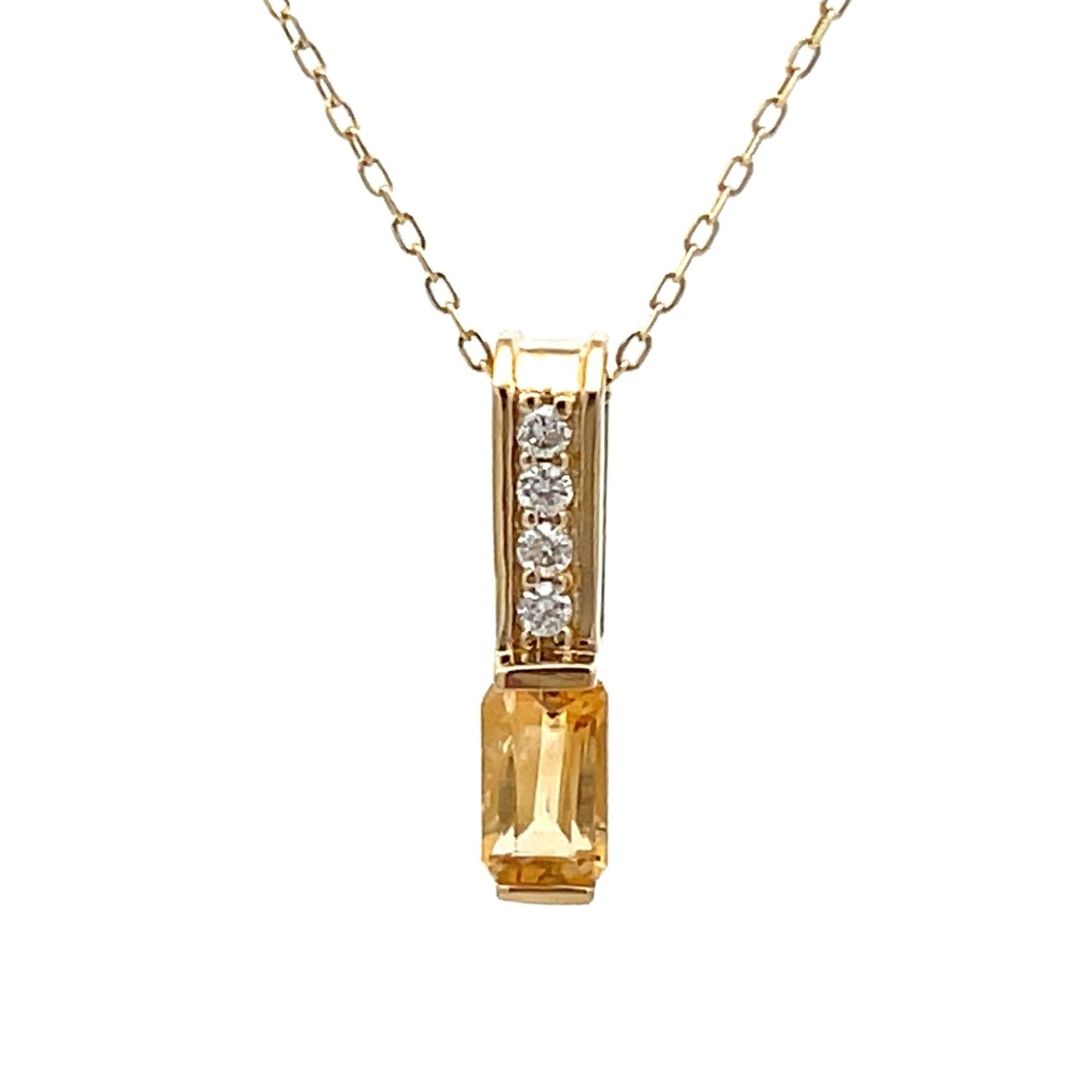 .06ct Citrine Diamond Fashion Pendants 10KT Yellow Gold Bids.com