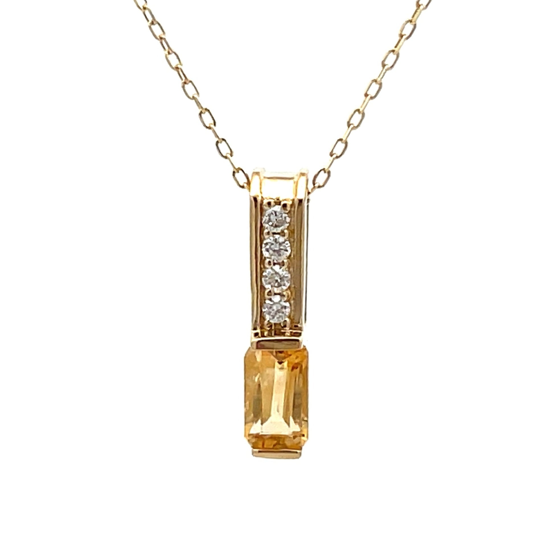 .06ct Citrine Diamond Fashion Pendants 10KT Yellow Gold Bids.com