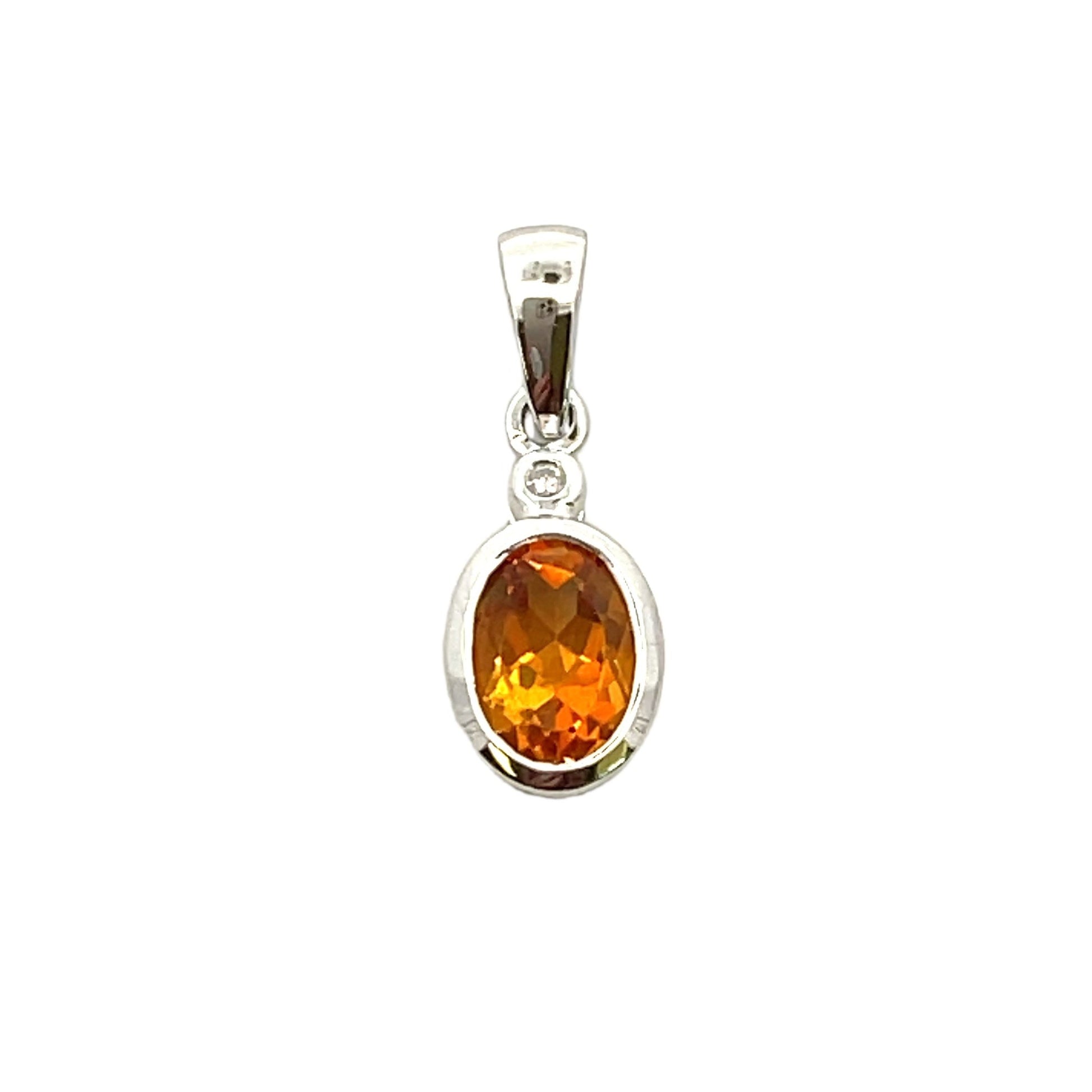 .69ct Citrine Diamond Fashion Pendants 10KT White Gold Bids.com