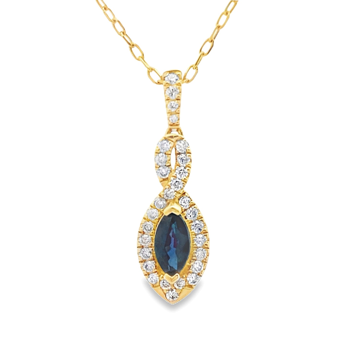 Sapphire Diamond Fashion Pendants 10KT Yellow Gold Bids.com