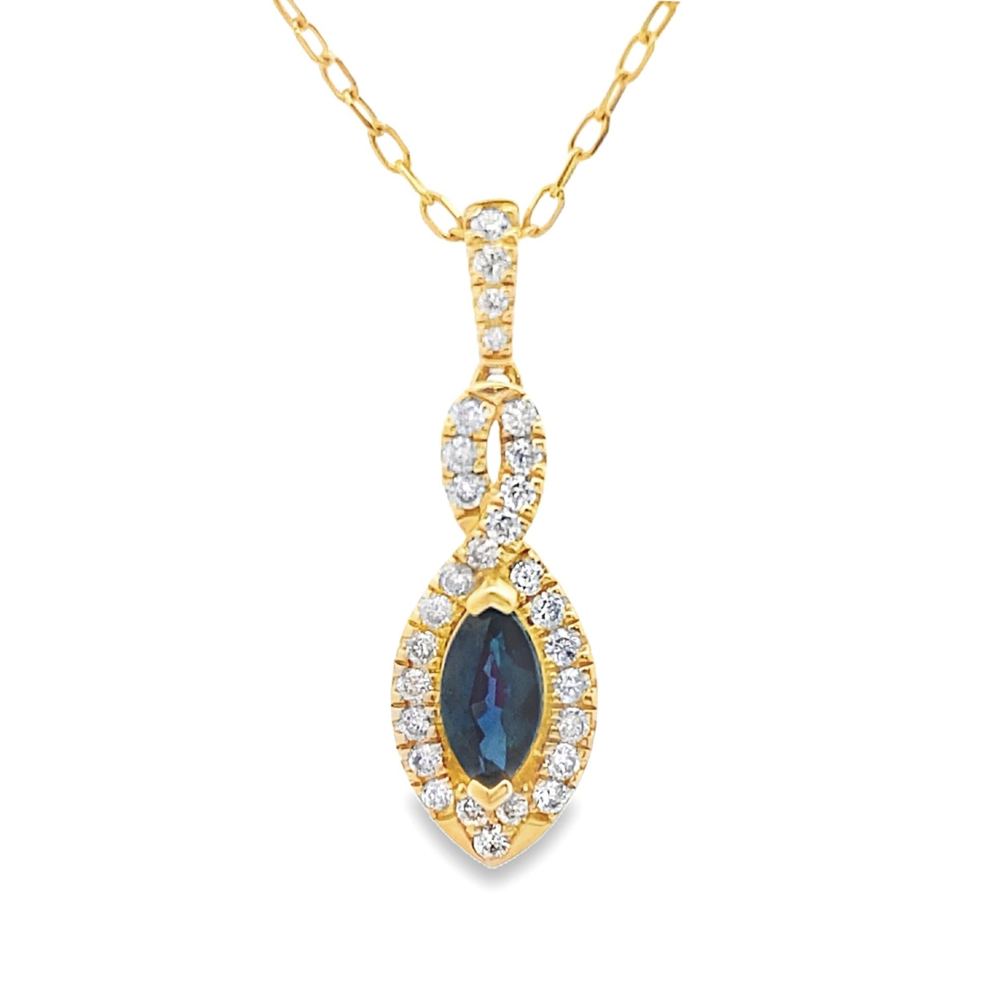 Sapphire Diamond Fashion Pendants 10KT Yellow Gold Bids.com