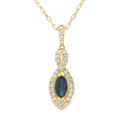 Sapphire Diamond Fashion Pendants 10KT Yellow Gold Bids.com