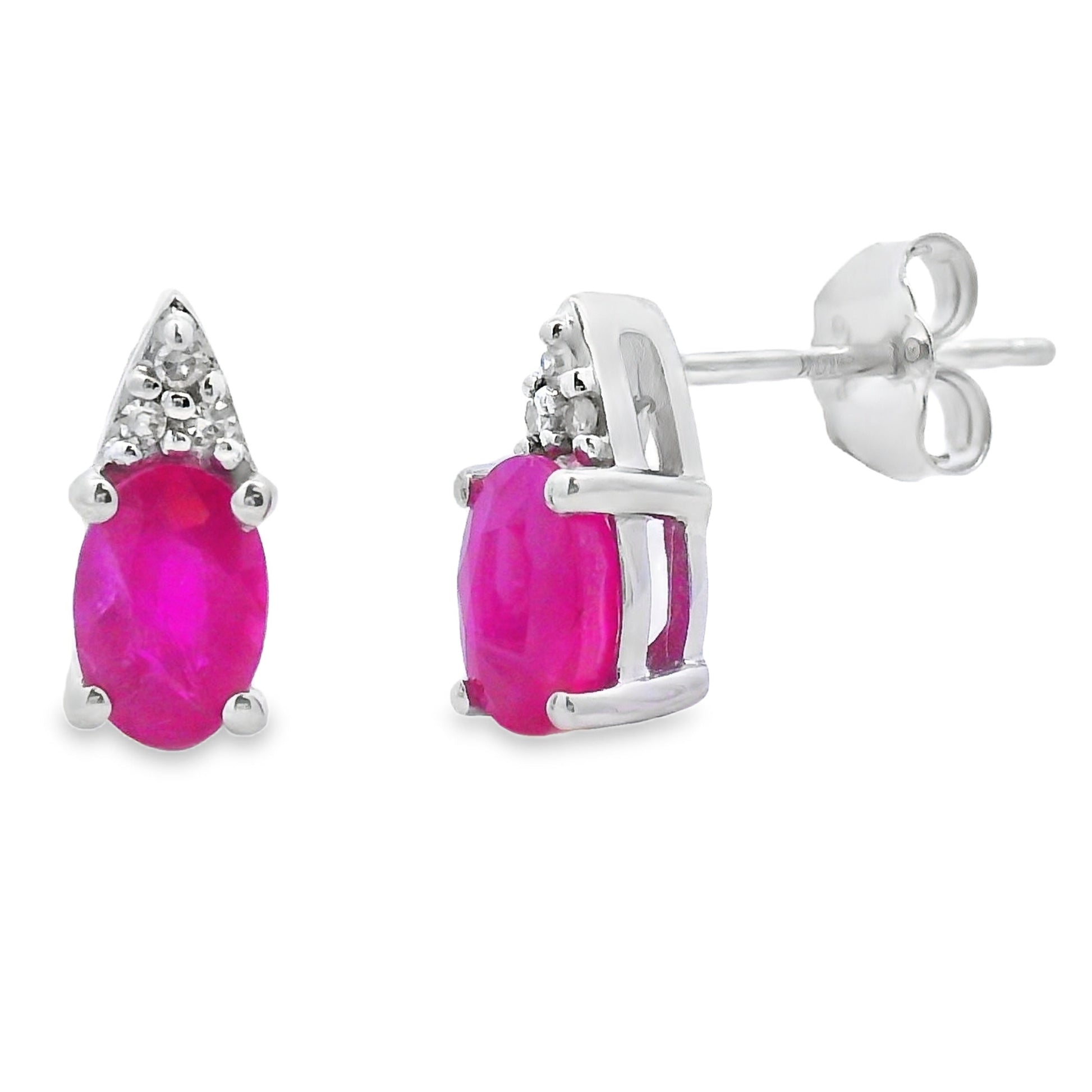 1.38ct Ruby Diamond Stud Earrings 10KT White Gold Bids.com