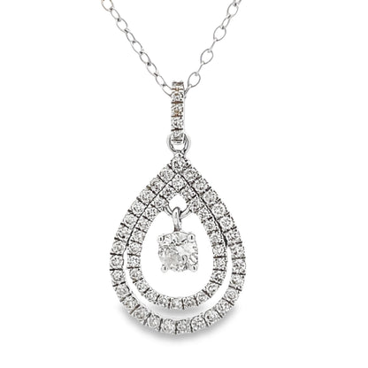 Genuine .77ct Diamond Fashion Pendants 10KT White Gold Bids.com