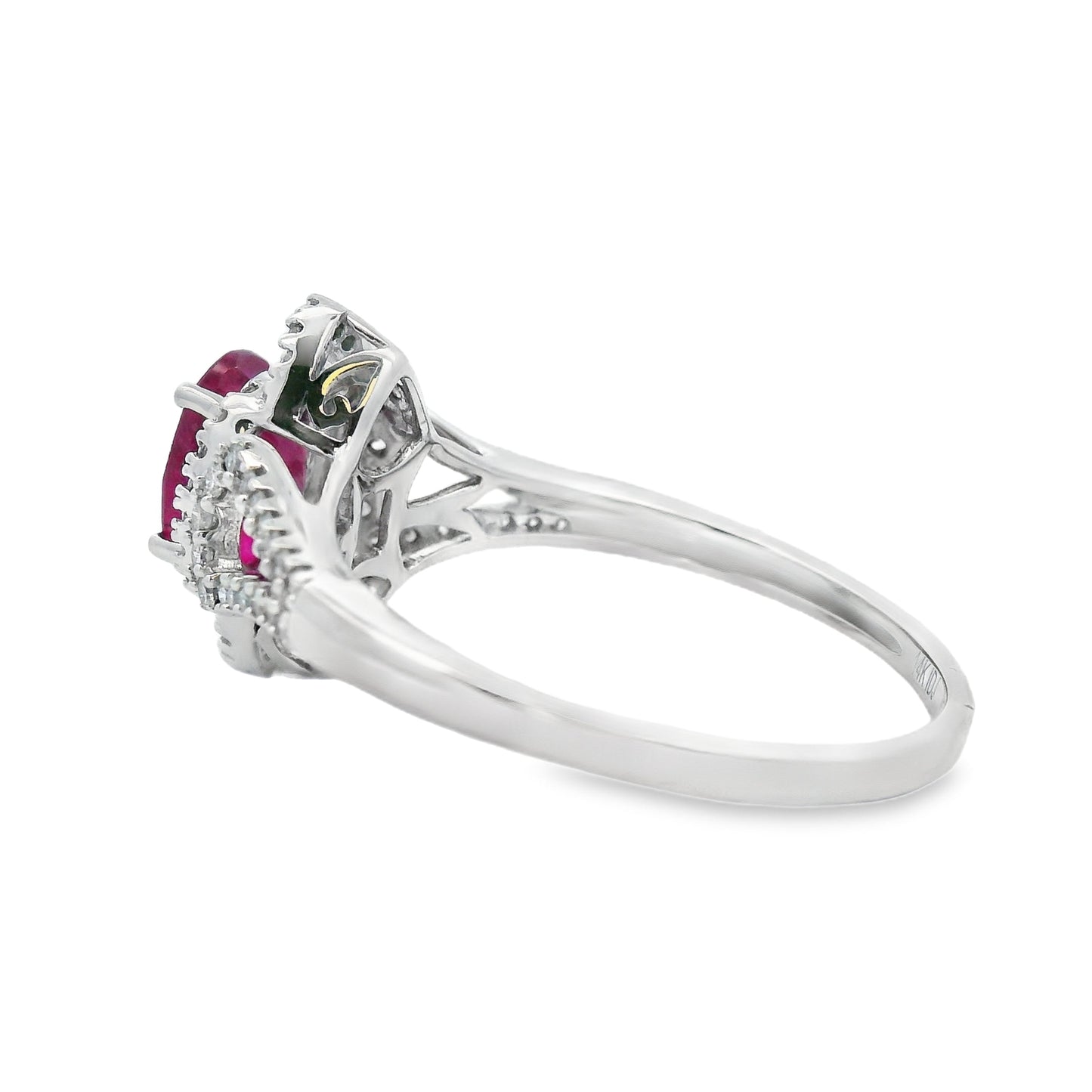 Natural 1.26ct Ruby Diamond Ring 14KT White Gold Bids.com