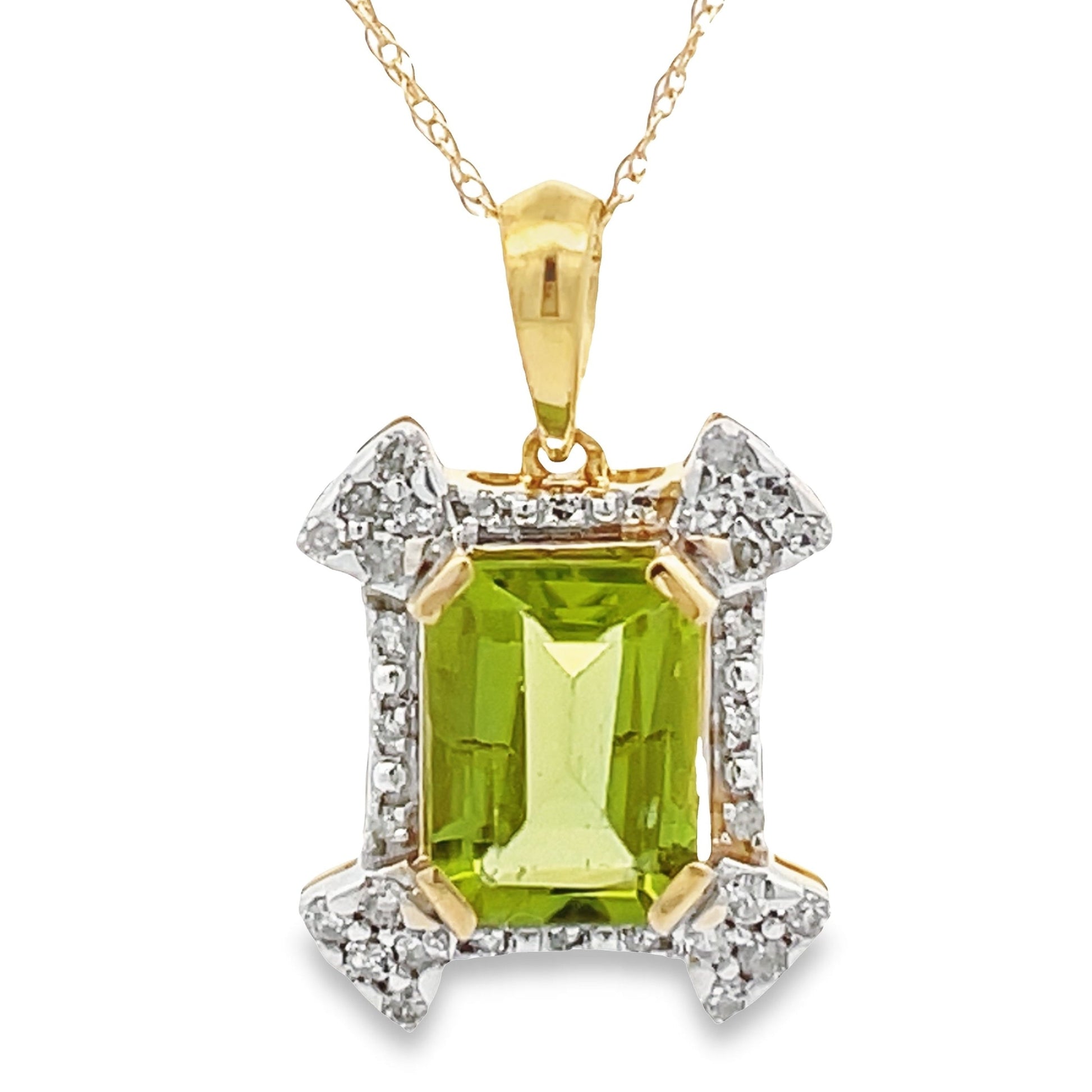 Peridot Diamond Fashion Pendants 10KT Yellow Gold Bids.com