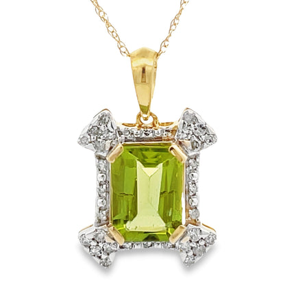 Peridot Diamond Fashion Pendants 10KT Yellow Gold Bids.com