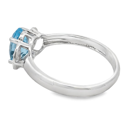Blue Topaz Diamond Fashion band rings 10KT White Gold Bids.com