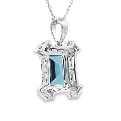 London Blue Topaz Fashion Pendants 10KT White Gold Bids.com