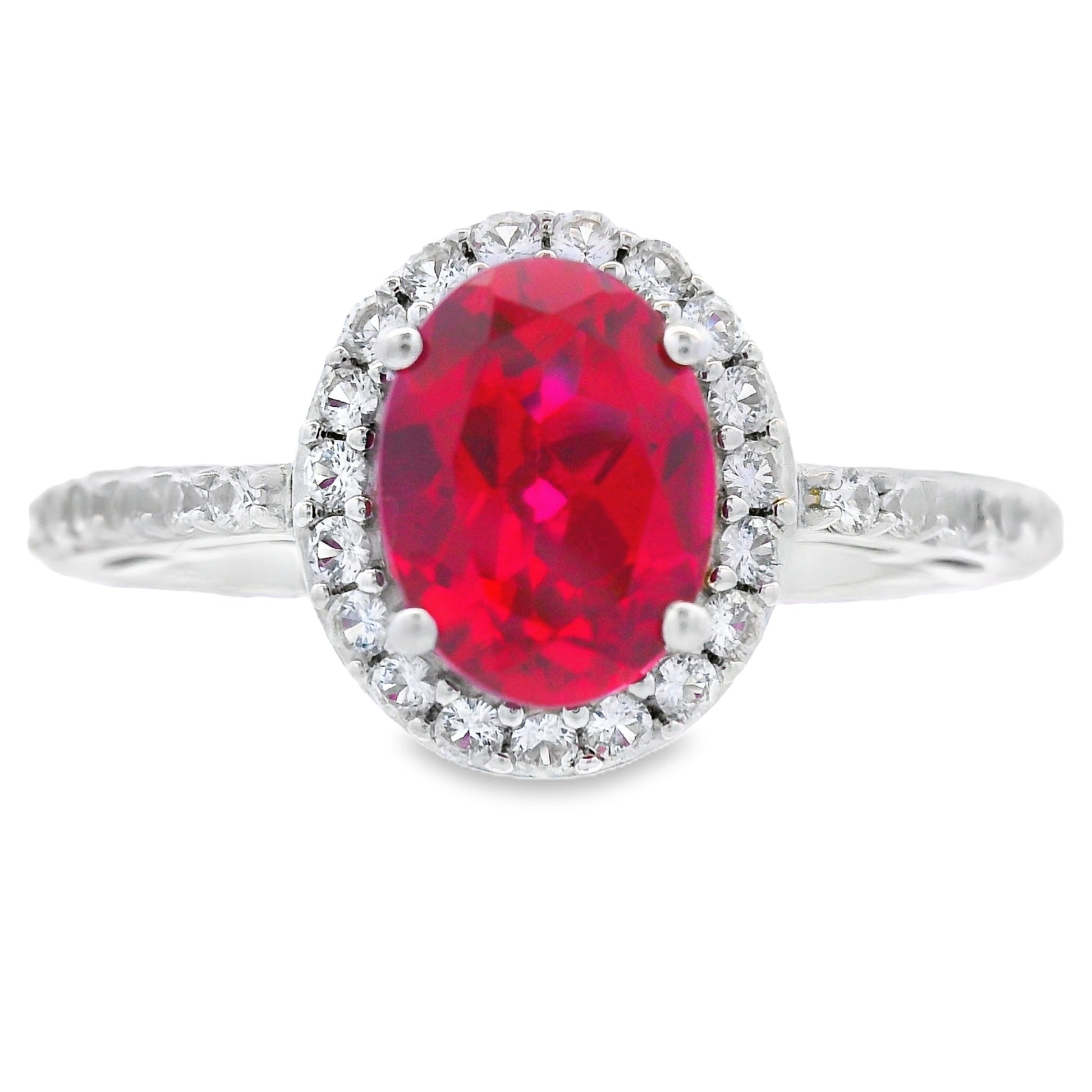 Created Ruby Created Sapphire Ring Sterling Silver Bids.com