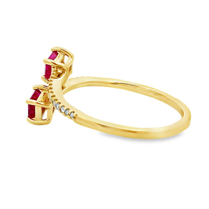 Natural .57ct Ruby Diamond Ring 14KT Yellow Gold Bids.com