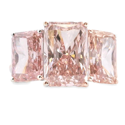 10.00ct Lab Grown Diamond 3 Stone Ring 14KT White Gold Bids.com