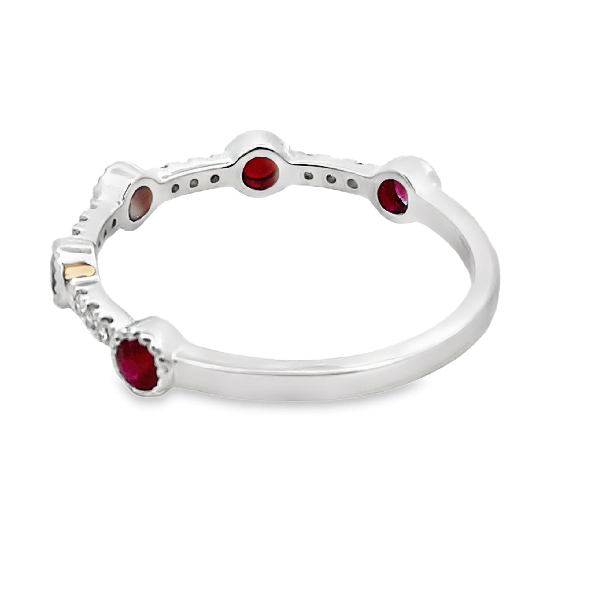 .46ct Ruby Diamond stackable band set 14KT White Gold Bids.com