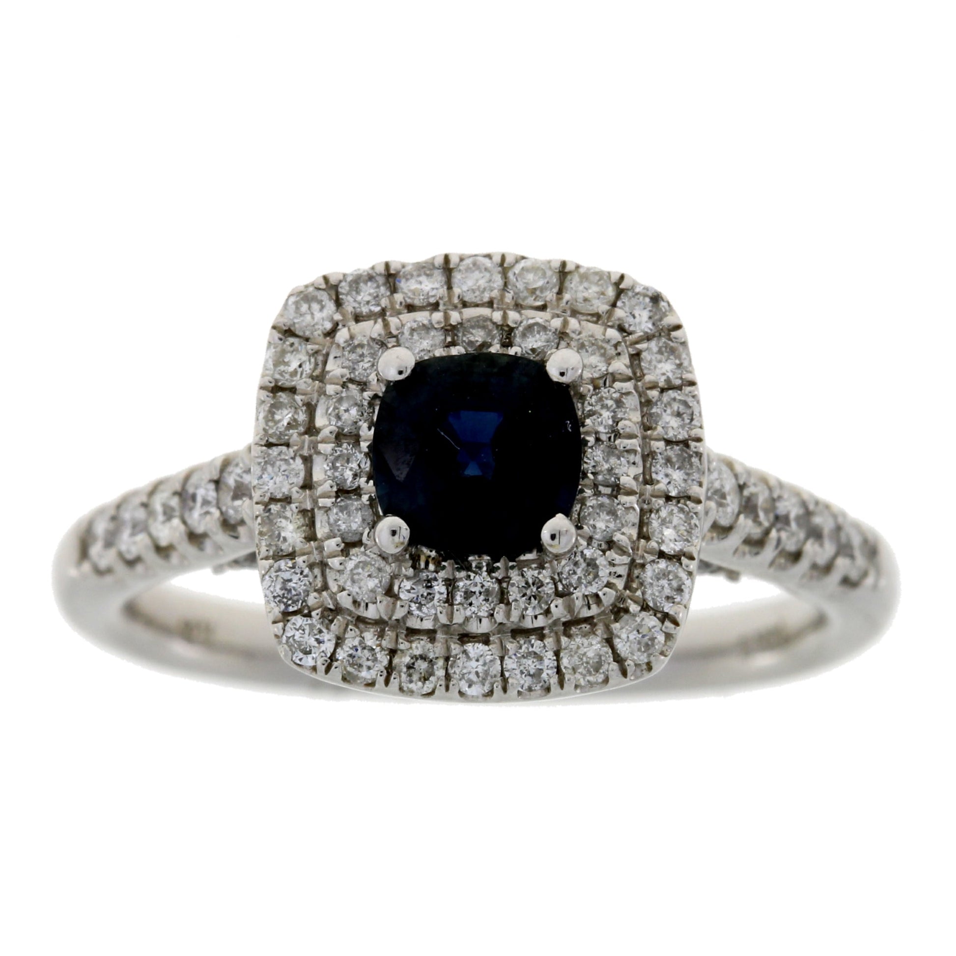 Natural 1.22ct Sapphire Diamond Ring 14KT White Gold Bids.com
