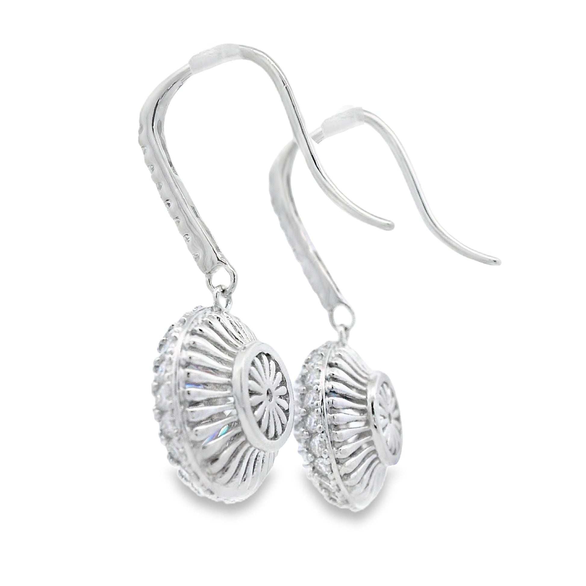 8.33ct Moissanite Dangle Earrings Sterling Silver Bids.com