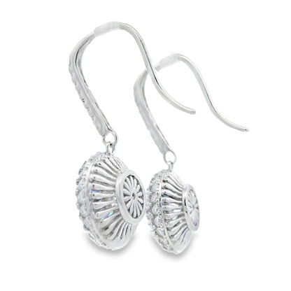 8.33ct Moissanite Dangle Earrings Sterling Silver Bids.com